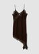 Asymmetrical brown lace dress_0