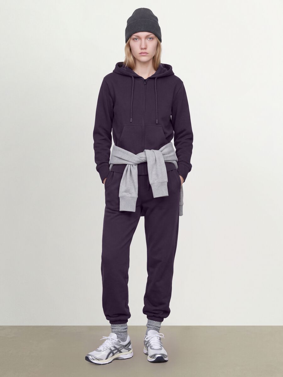 Purple cotton-blend hoodie, regular fit_2