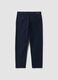 Blue stretch cotton twill carrot-fit trousers_2