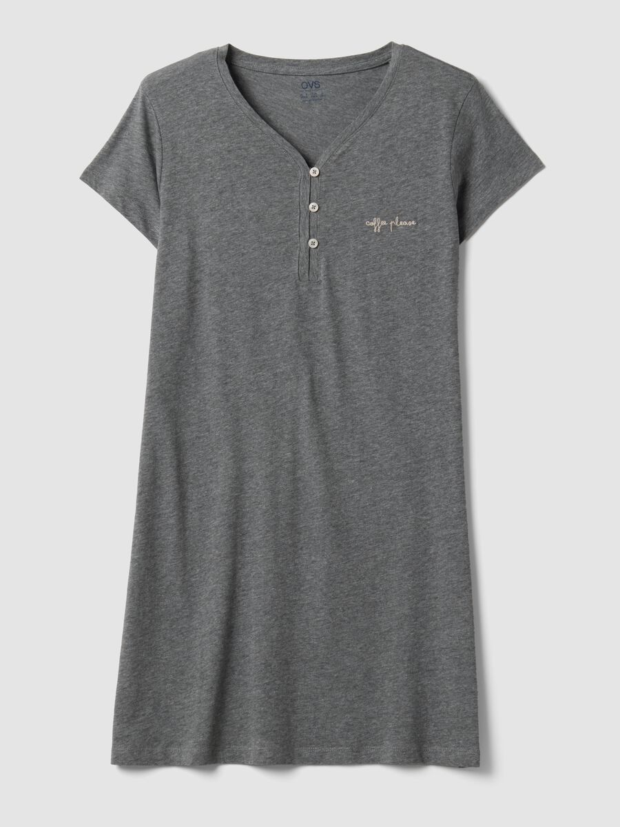 Grey nightdress in organic cotton and viscose blend_4