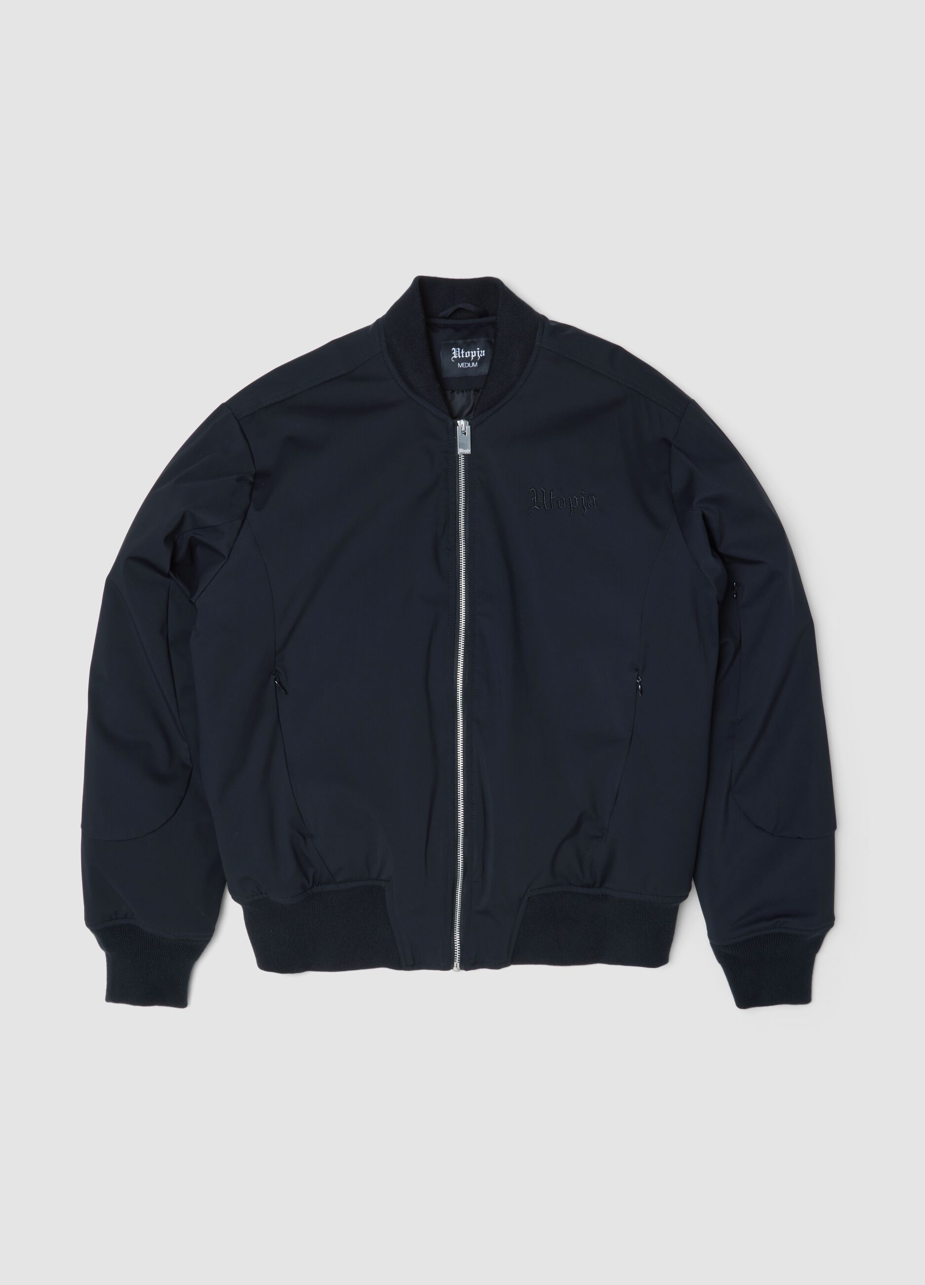 Black Nylon Bomber Jacket