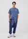 Blue pure cotton short-sleeve logo T-shirt_1