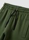 Green cotton-blend joggers with drawstring waist_2