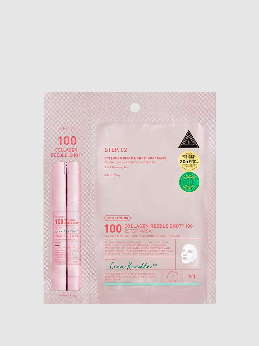 VT COLLAGEN REEDLE SHOT 100 قناع بخطوتين - عناية تجميل كورية_0