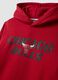 Red cotton-blend hoodie with Chicago Bulls print_5