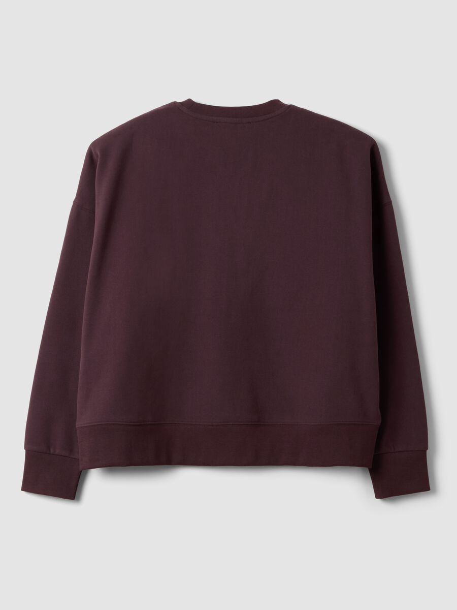 Purple cotton-blend crew-neck sweatshirt with floral embroidery_6