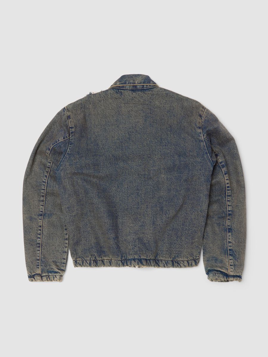 Vintage Dark Blue Padded Denim Jacket_5