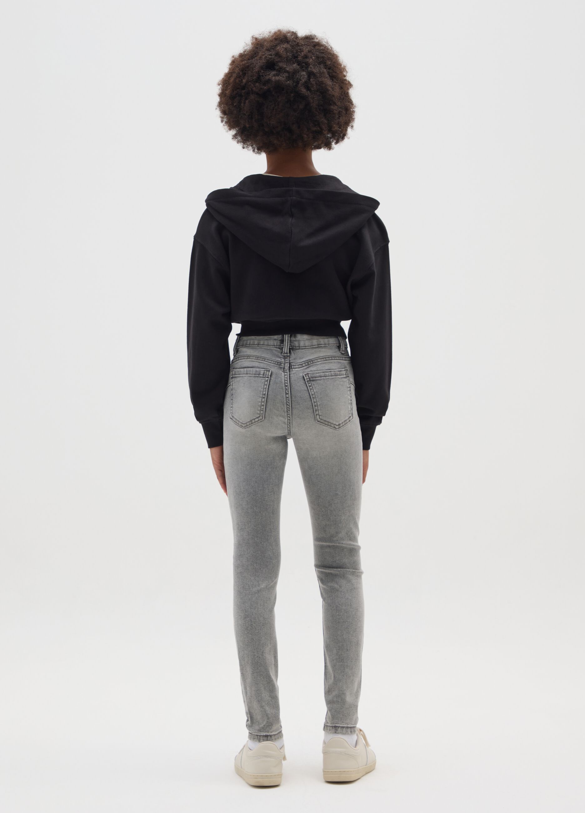 Girls' Grey Skinny Fit Denim Jeans
