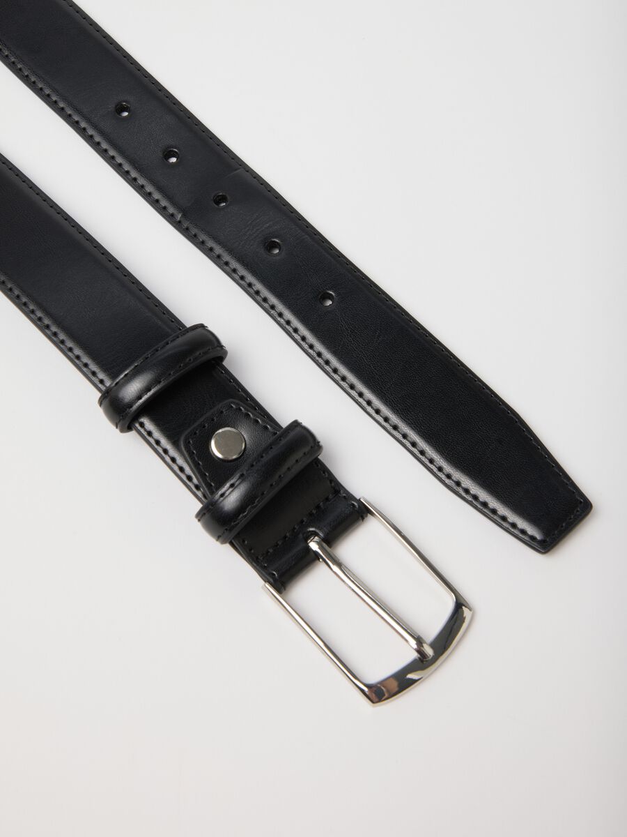 Black faux leather belt_1