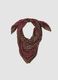 Foulard marrone in misto viscosa e lana a pois_0