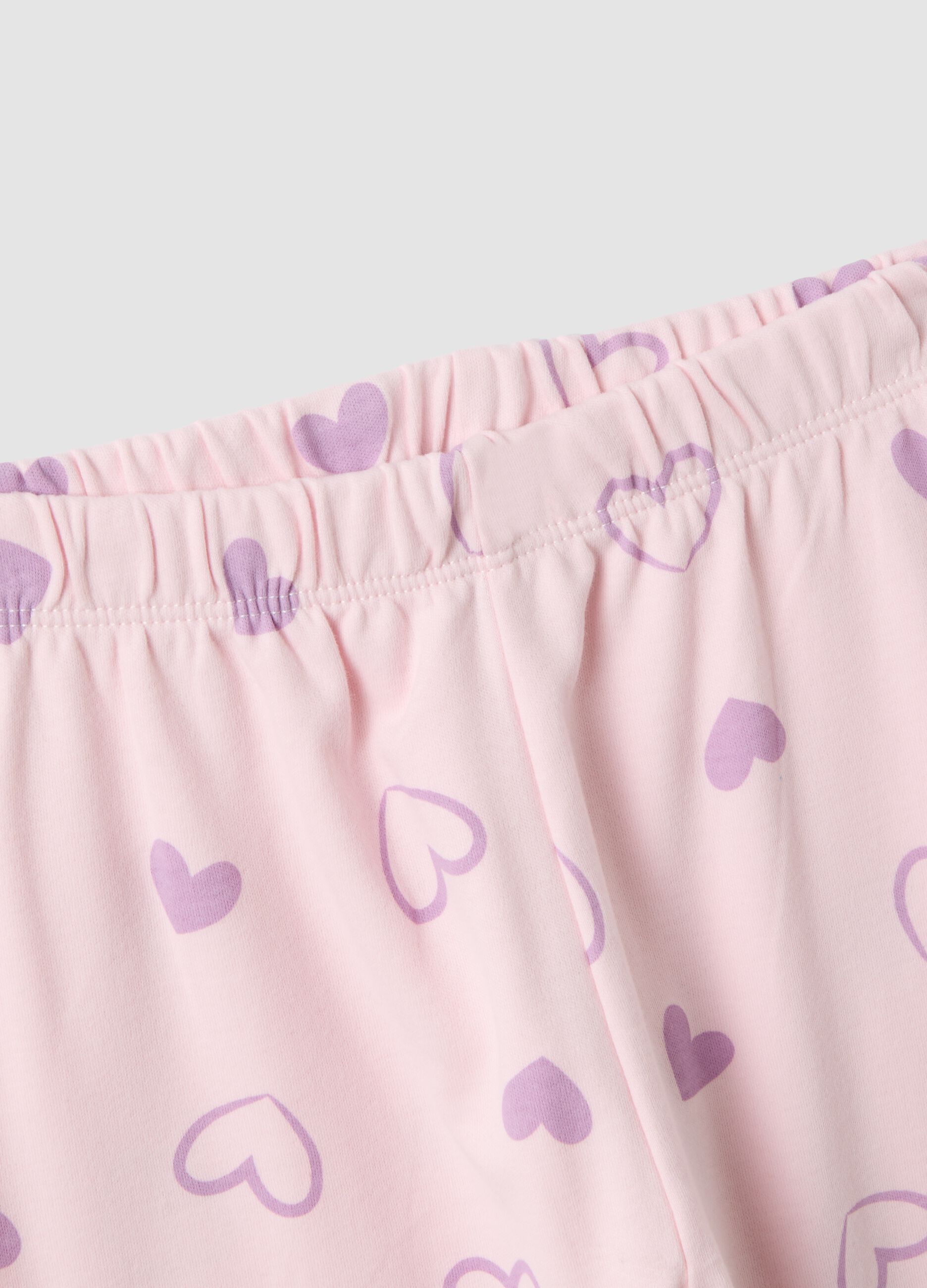 Pastel pink pure organic cotton pyjamas with kitten