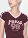Brown pure cotton V-neck T-shirt with front print_3