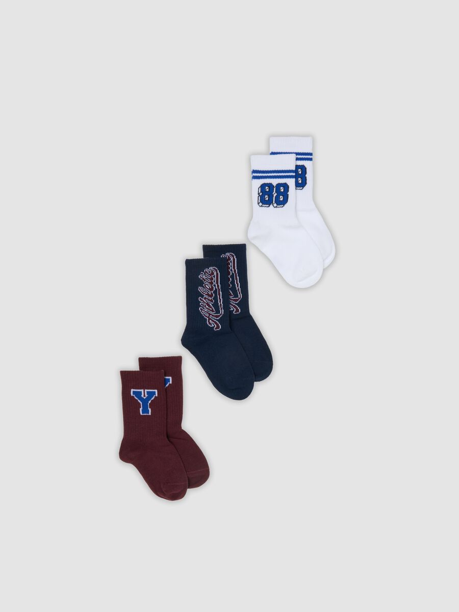 3-pack of multicolour short socks in organic stretch cotton for boys_0