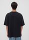 Black pure cotton T-shirt with New York Knicks print_3