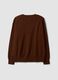 Maglia marrone in pura lana a girocollo over fit_6