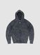 Vintage Grey Ribbed Knit Hoodie_0