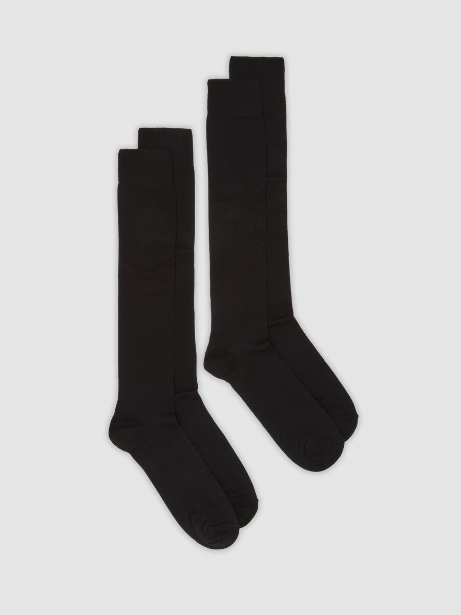 2-pack of black knee-high stretch cotton socks_0