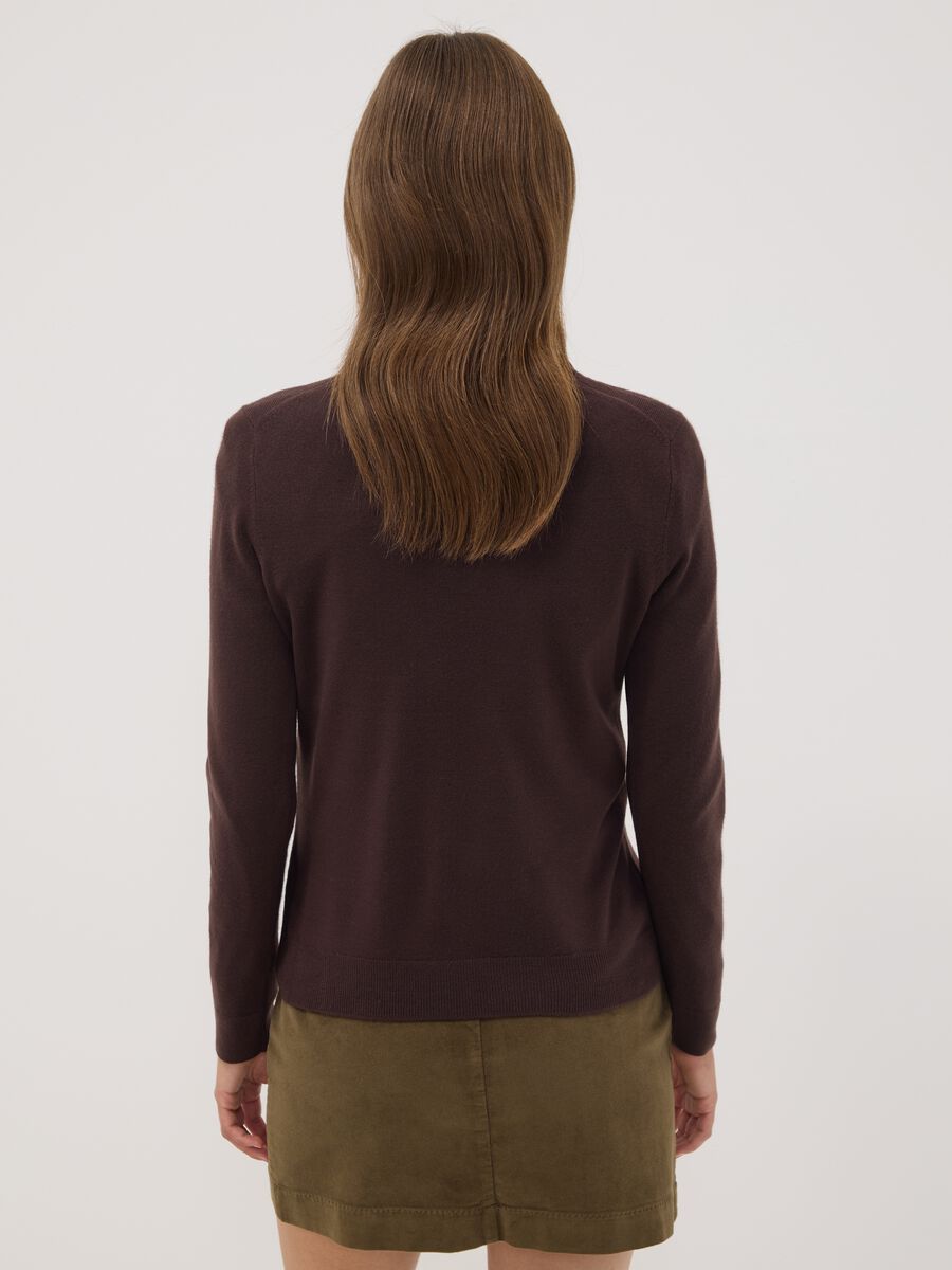 Brown crew-neck long-sleeve regular-fit top_3