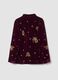 Red velvet regular-fit blazer with floral embroidery_2