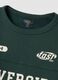 Green organic cotton sweatshirt with varsity print_1