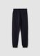 Navy cotton fleece joggers, regular fit_1