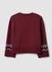 Felpa rossa in misto cotone con fantasia regular fit_6