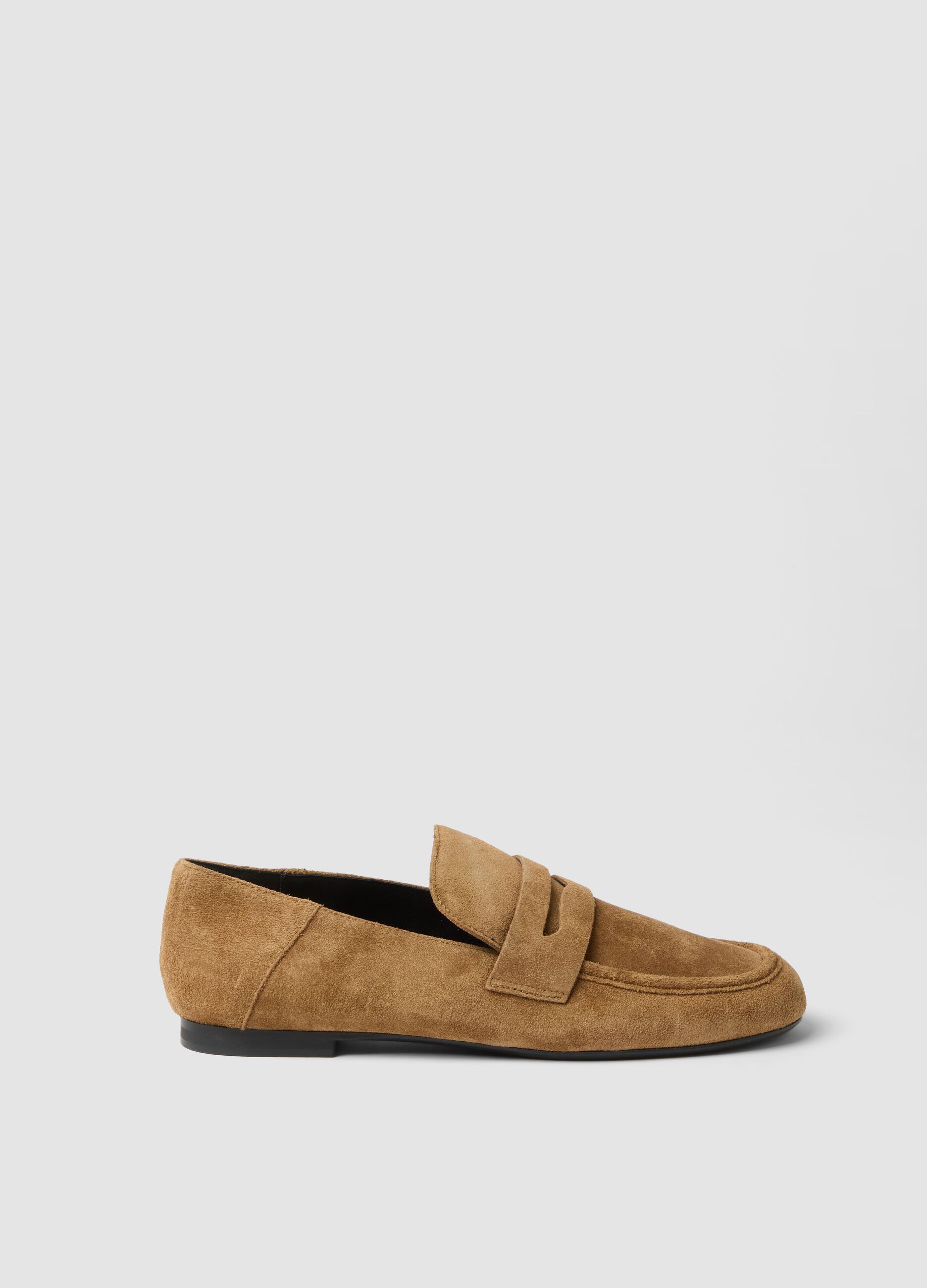 Brown genuine leather loafers