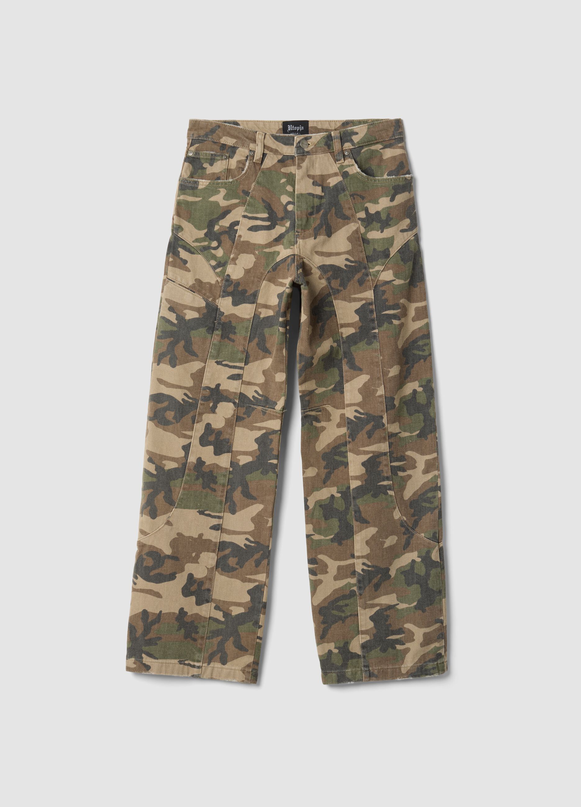 Baggy Denim Washed Camo