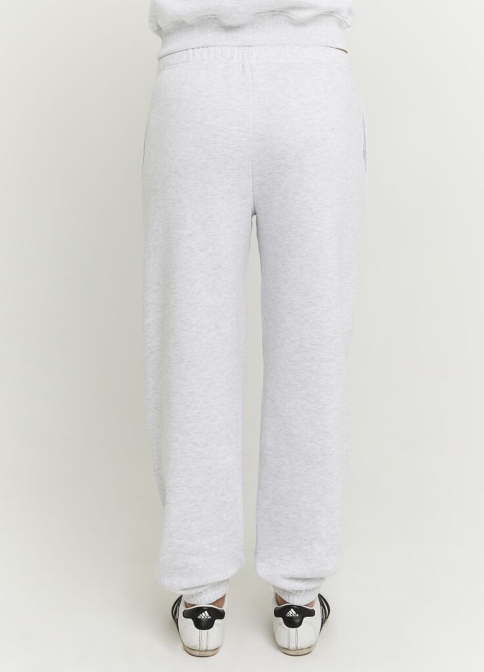 Grey cotton blend jogger trousers regular fit
