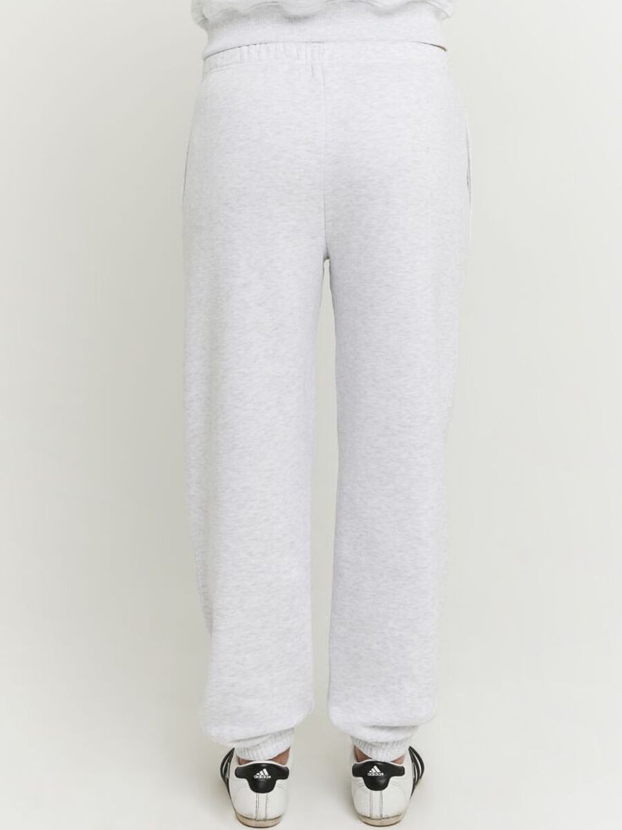 Grey cotton blend jogger trousers regular fit_2