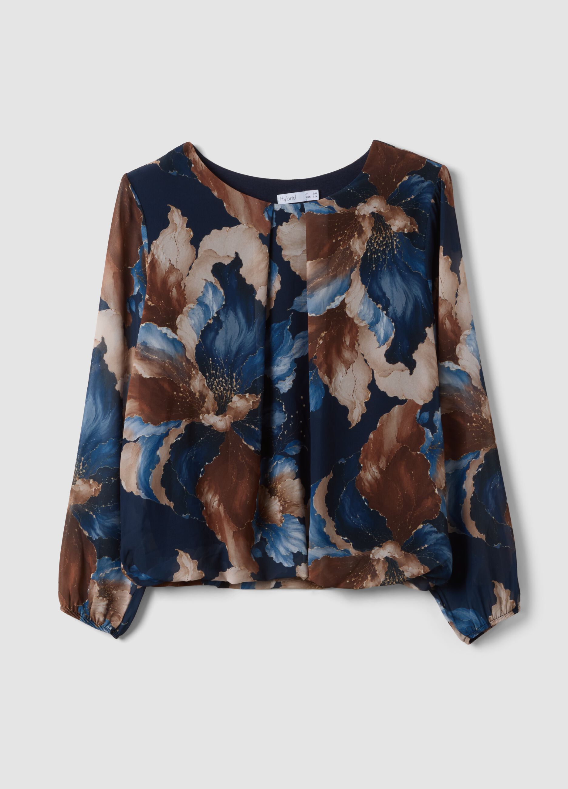 Multicolour floral print blouse, regular fit