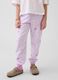 Cotton-blend joggers with printed design_1