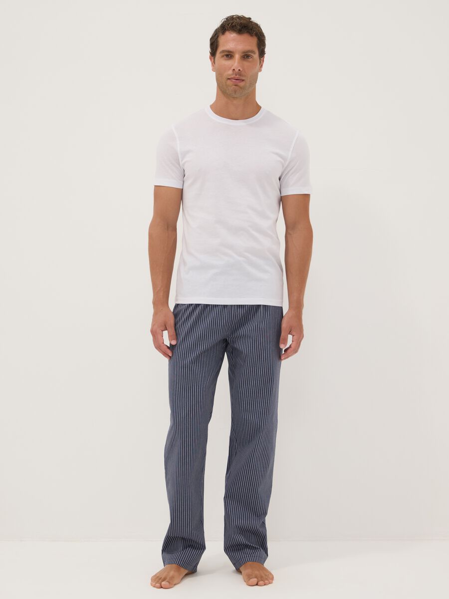 Blue striped organic cotton pyjama trousers_0