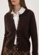 Brown stretch wool crew-neck cardigan, regular fit_2