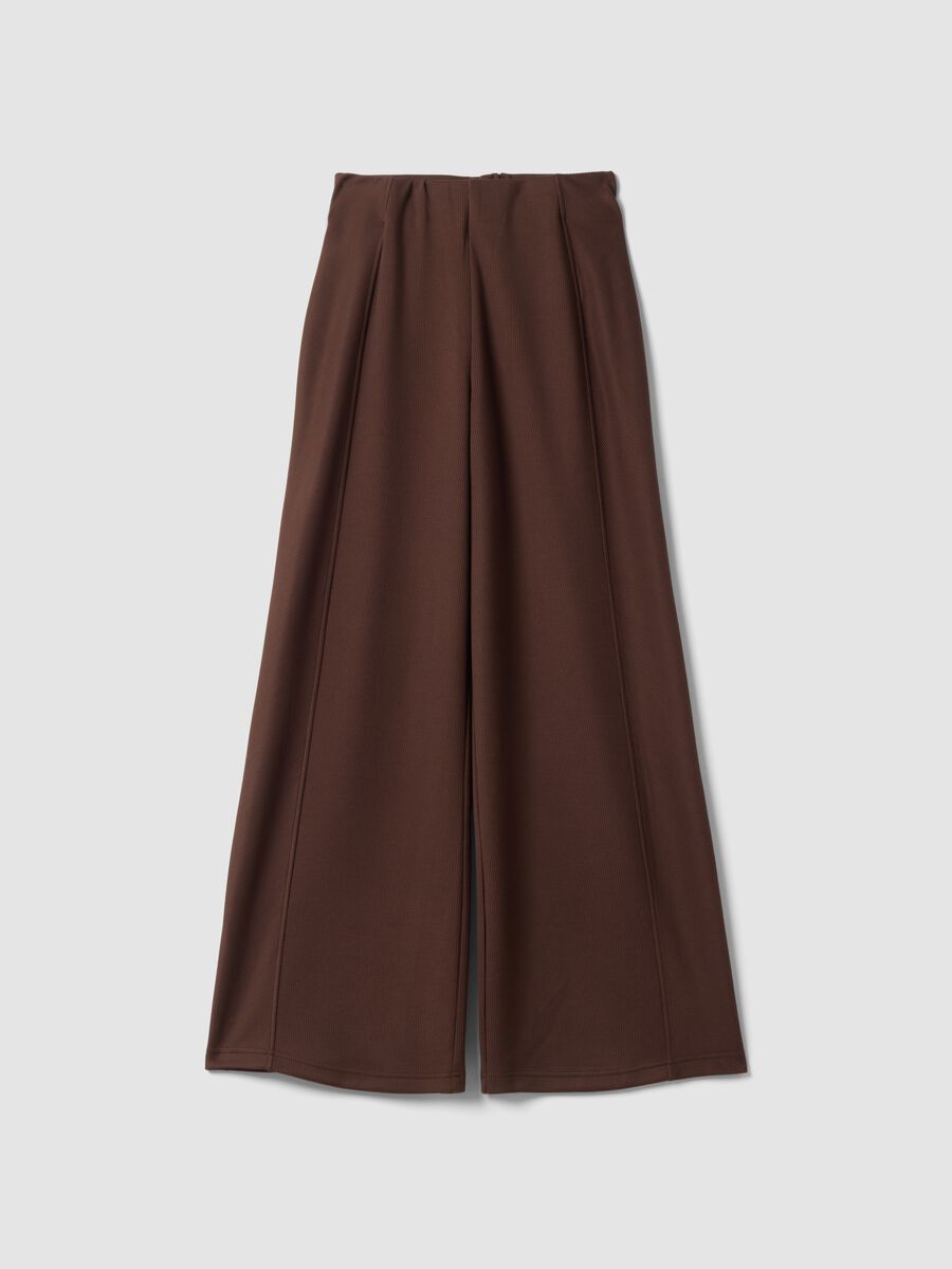Brown stretch-modal wide-leg trousers ALTAVIA STUDIO_4