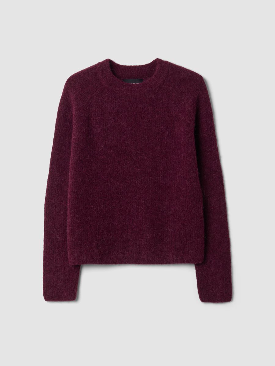 Purple alpaca and wool blend crew-neck jumper_4