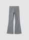 Pantaloni flare grigi in cotone organico e viscosa elasticizzata_0