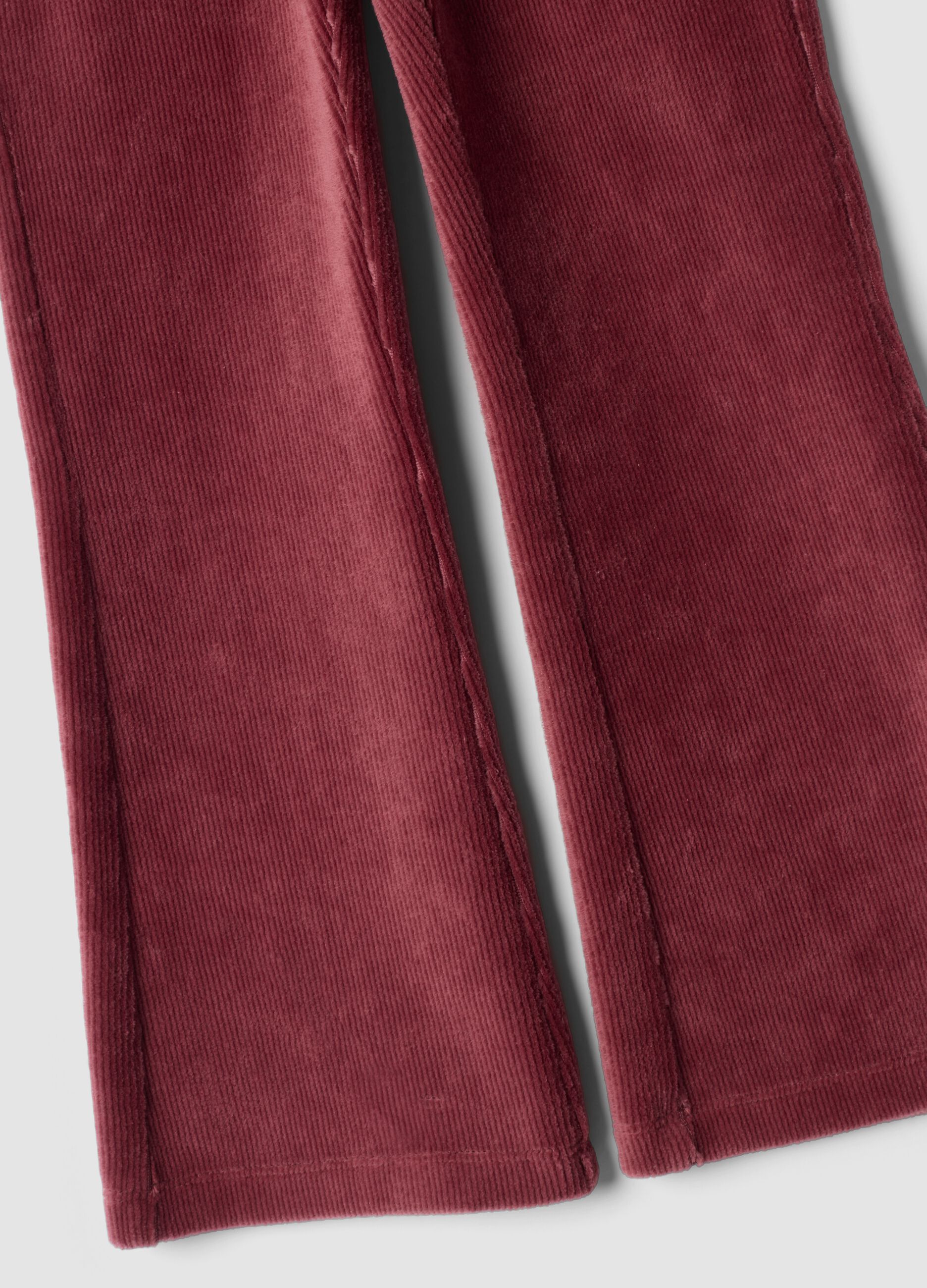 Brown flared stretch cotton trousers