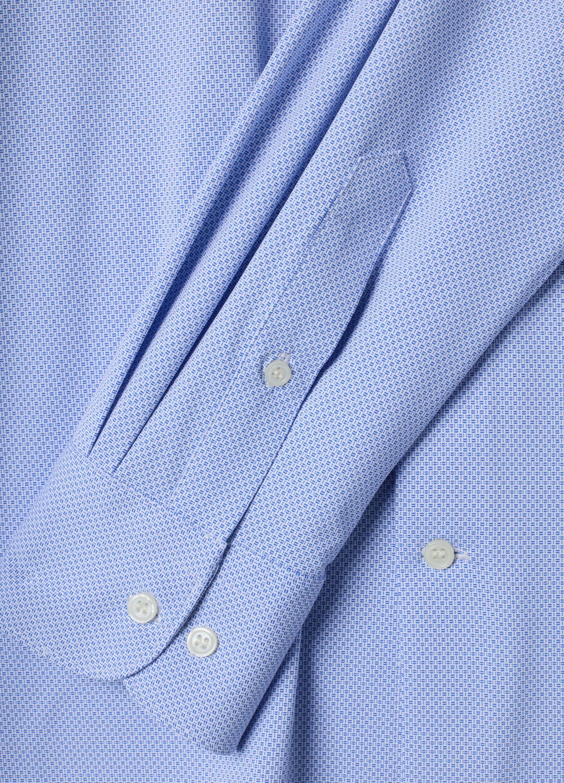 Camicia traspirante azzurra in tessuto elasticizzato 4 Way Stretch slim fit