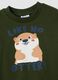 Completo jogging verde in puro cotone con stampa animaletto over fit_2