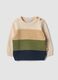 Multicolour striped pure cotton crew-neck baby top_0