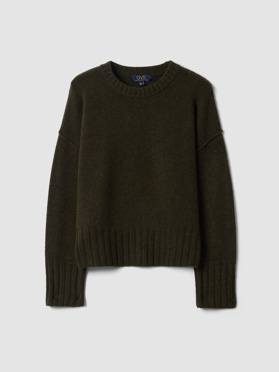 Green stretch crew-neck top_4