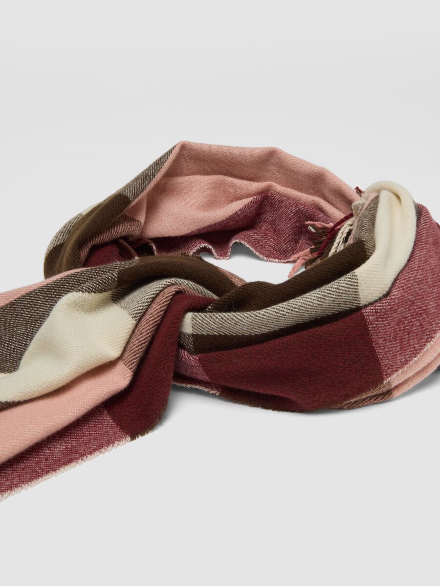 Multicolour fringed viscose-blend scarf_1