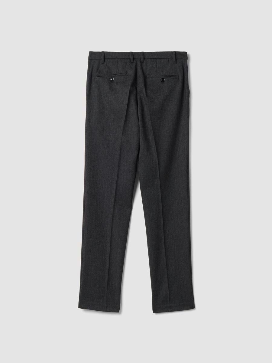 Grey and black slim-fit stretch viscose chino trousers_2