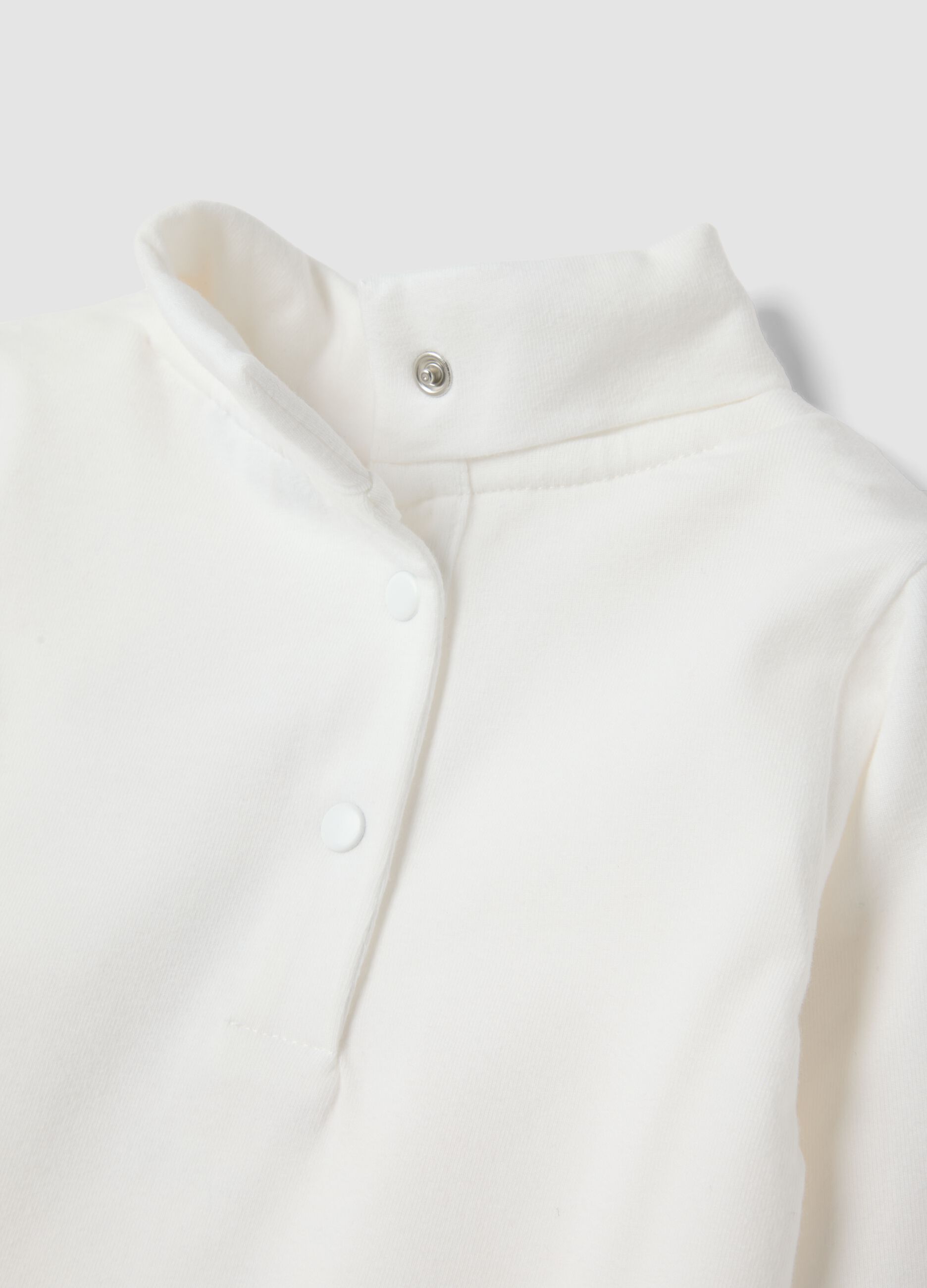 White organic stretch cotton crew-neck T-shirt