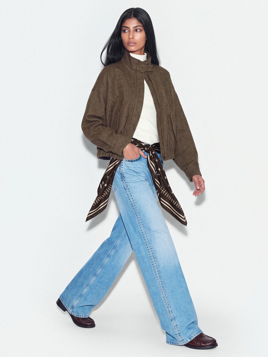 Light Blue Wide-Leg Jeans in Pure Cotton_0
