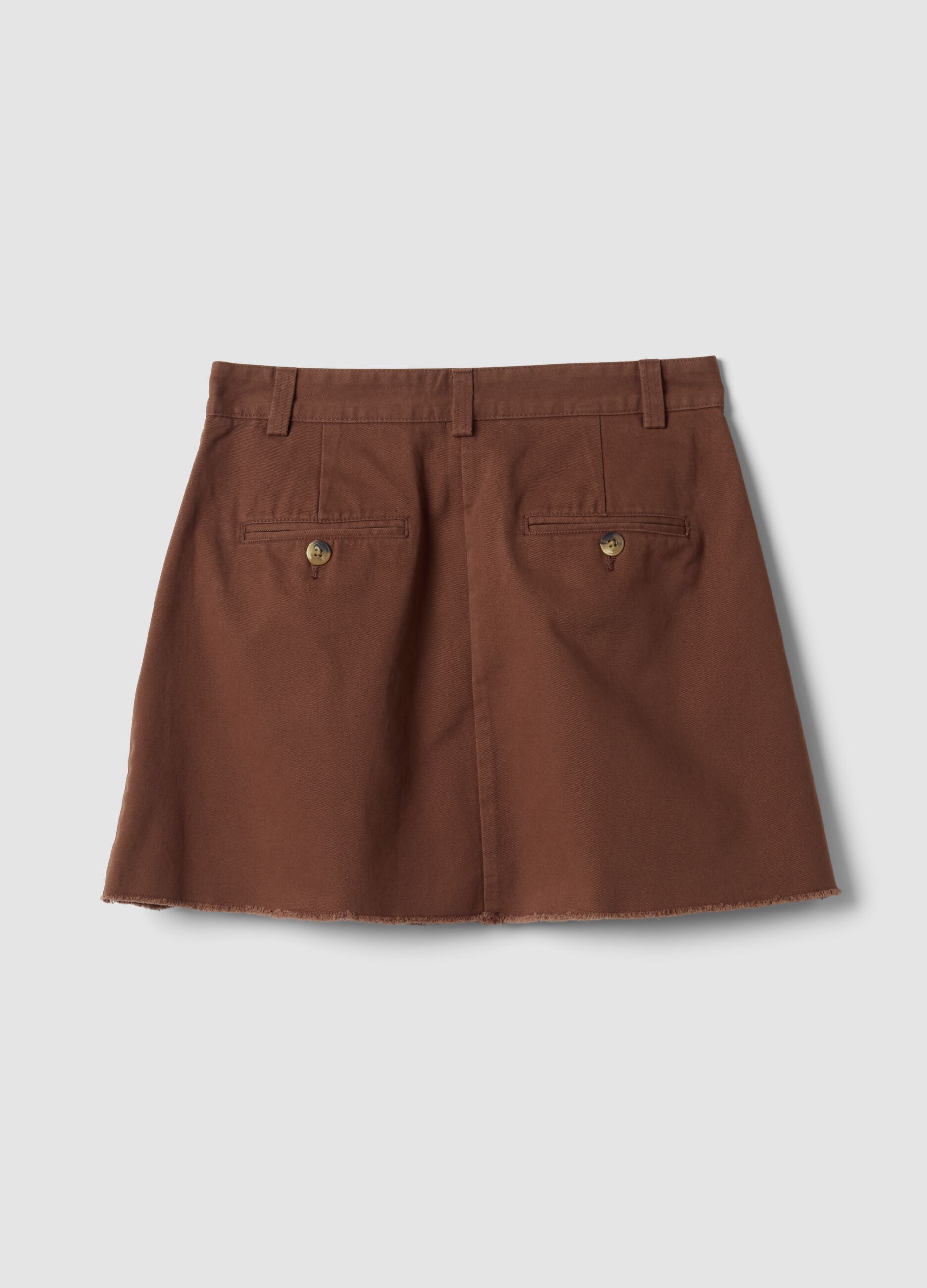 Brown pure cotton skirt with elasticated waist