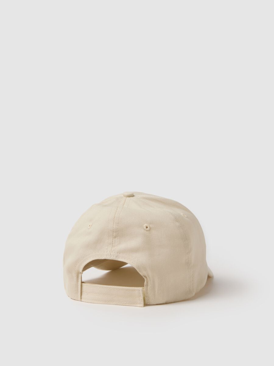 Beige pure cotton baseball cap, regular fit_1