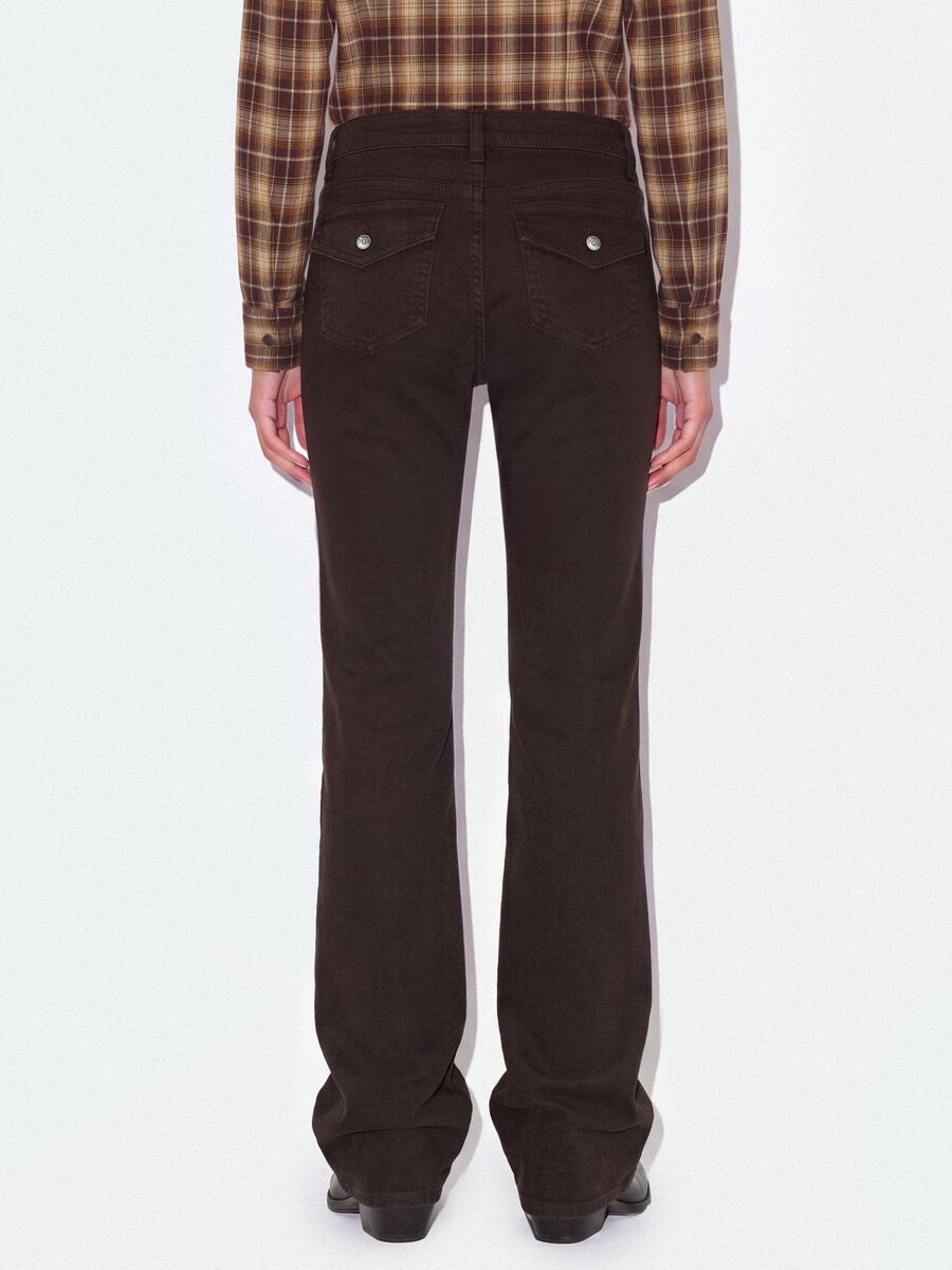 Brown flared stretch-cotton jeans_2