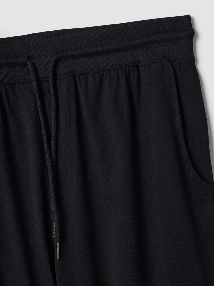Black organic cotton pyjama shorts_5